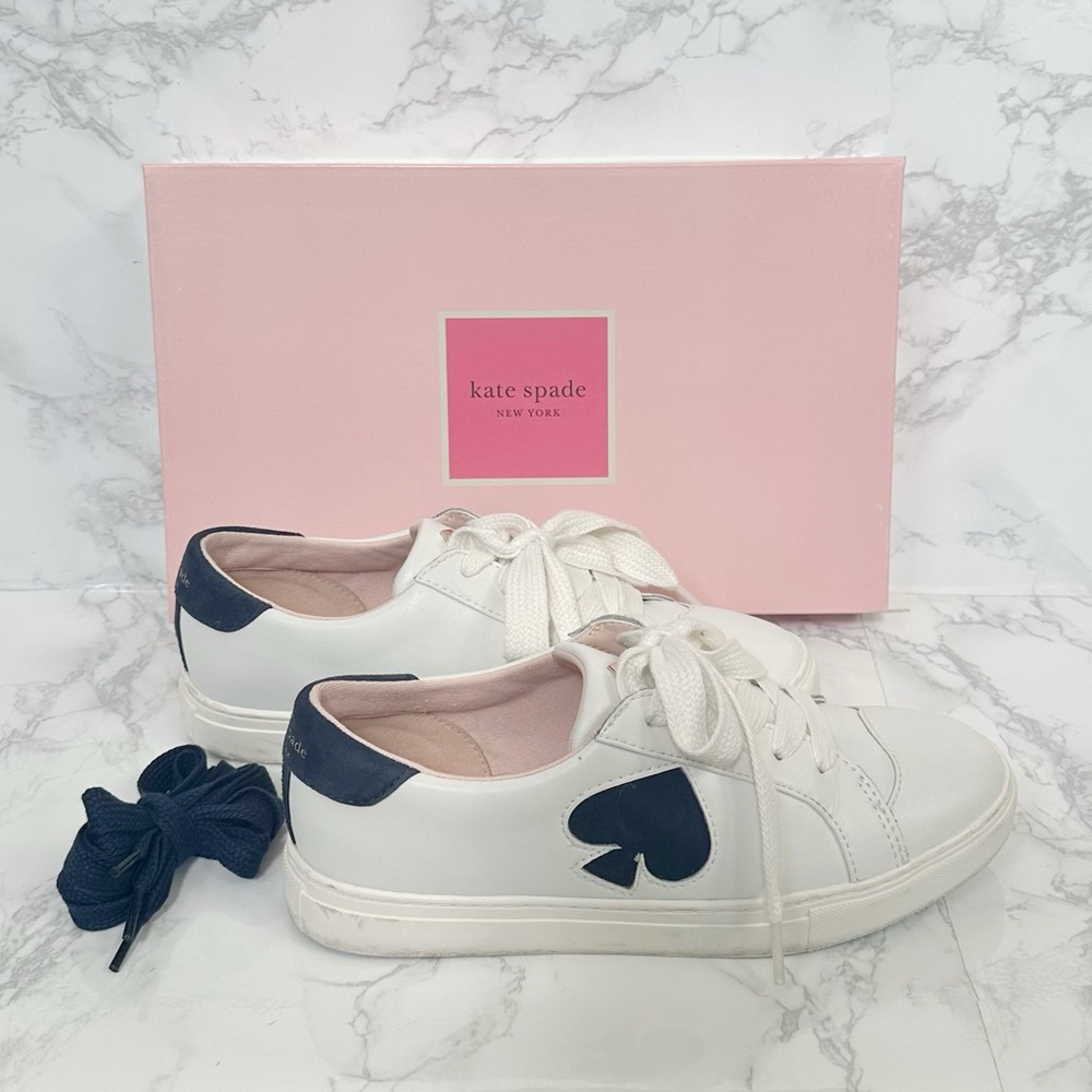 Kate Spade Fez White and Blue Sneakers - Picture 2 of 14